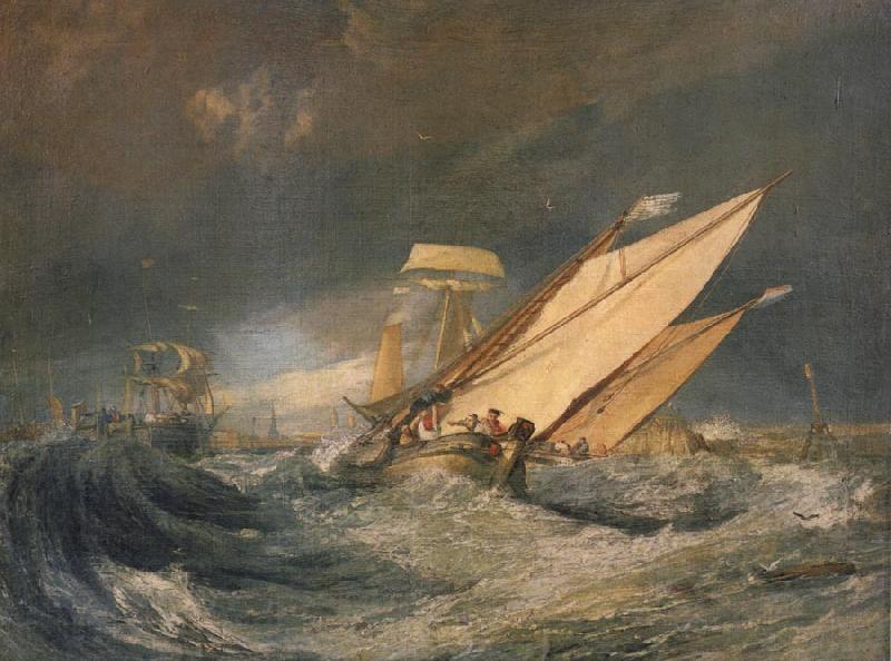 Joseph Mallord William Turner Fishing boats entering calais harbor France oil painting art